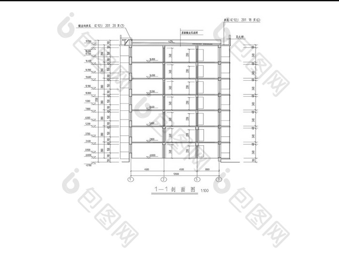 多层住宅建筑施工图CAD的图纸