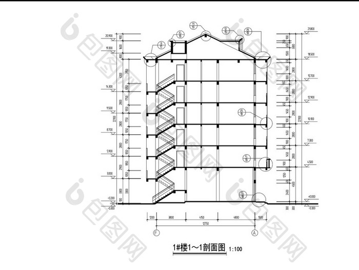 带阁楼的住宅CAD建筑施工图纸