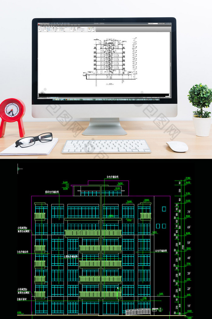 多层住宅的建筑施工图cad图图纸-包图网