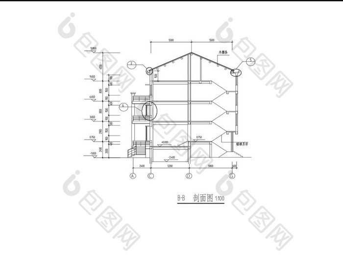 多层住宅建筑施工图CAD方案图图纸