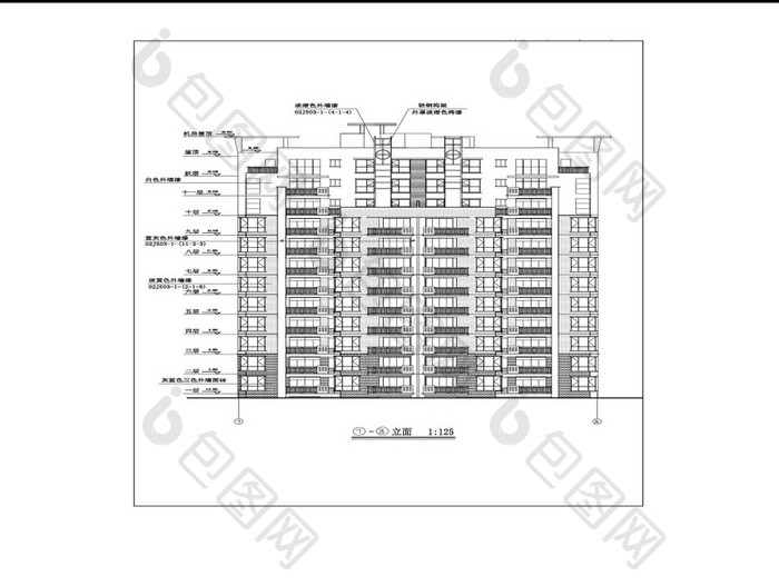 花园下高层的建筑施工图纸CAD