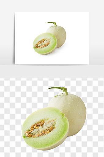 新鲜哈密瓜水果元素图片