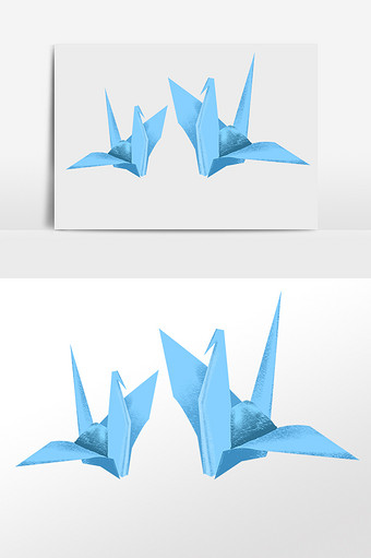 两只蓝色的千纸鹤非想吐图片下载