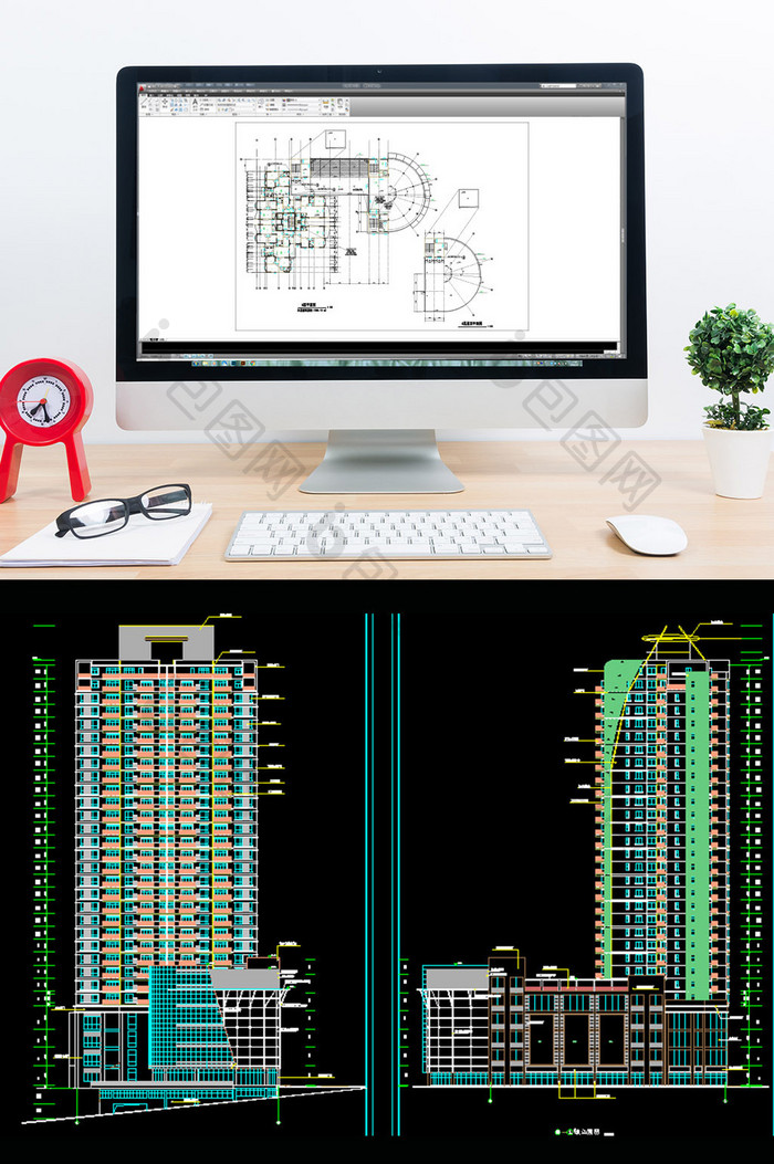 三十二层高层住宅建筑CAD施工图图纸