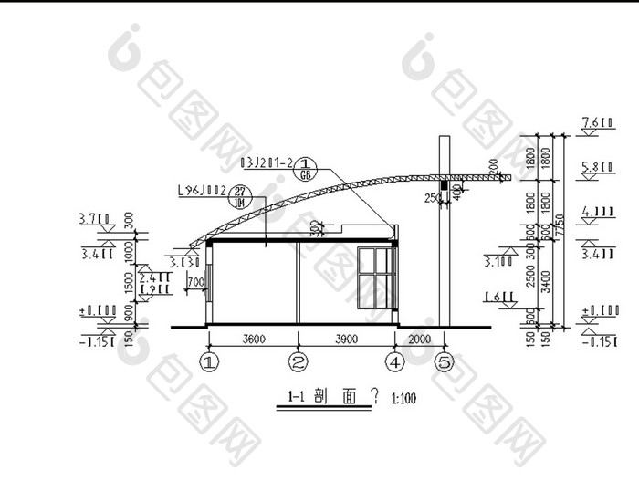 公司传达室的CAD建筑施工图