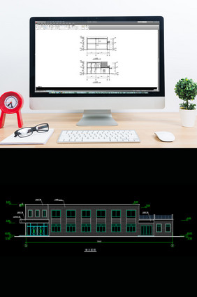 公司食堂建筑施工图CAD图纸