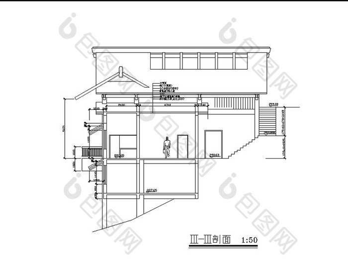 索道茶室建施图CAD