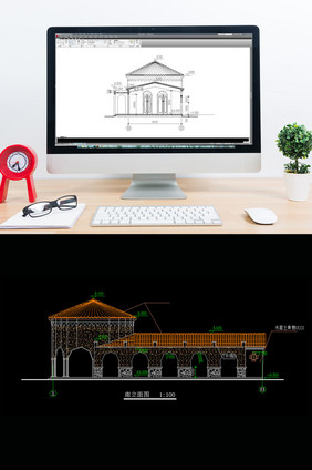 西欧风格售楼处CAD建筑施工图图纸