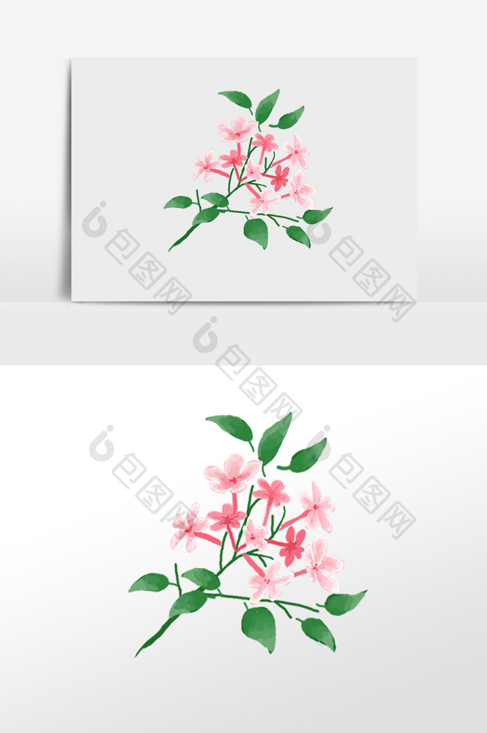 粉红色花朵插画元素