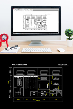 家装衣柜架构图CAD图纸