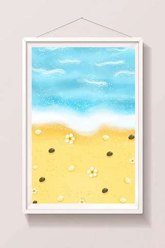 小清新夏季沙滩背景图片