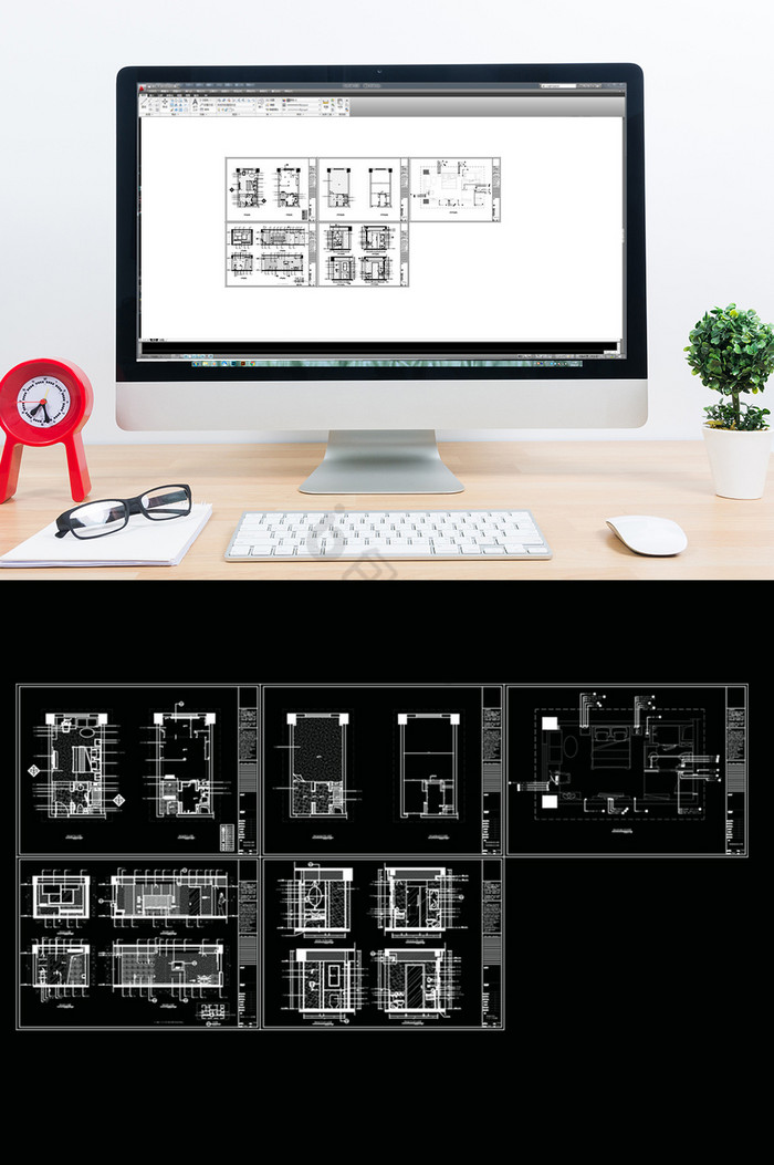CAD标准间空间设计图片