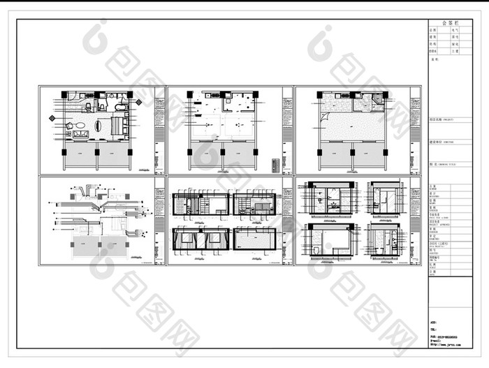 CAD标准间设计施工图纸