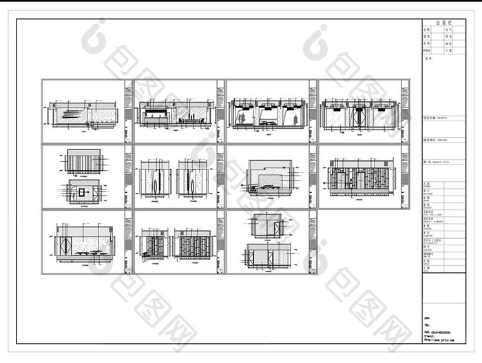 CAD大堂空间立面施工图纸