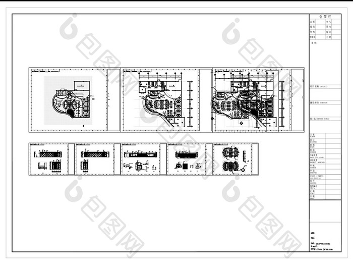 餐饮空间设计规划CAD施工图纸