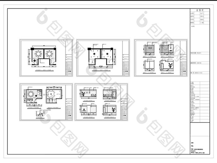 包厢空间设计规划CAD施工图纸