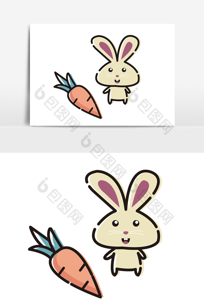 小白兔吃萝卜图片图片