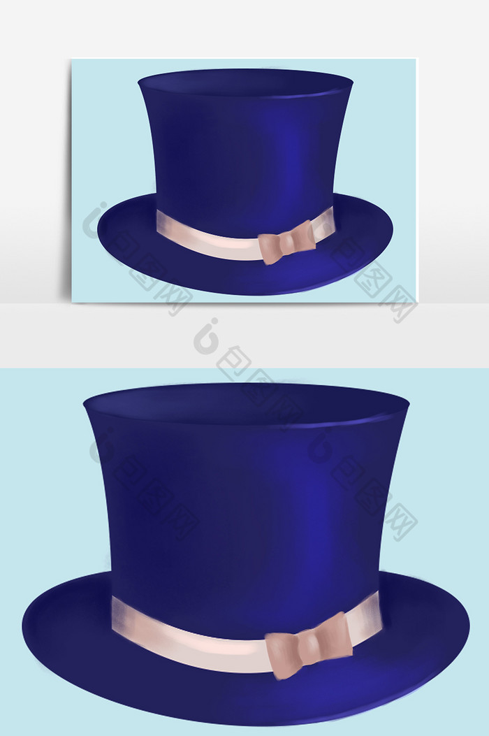 帽子蓝色设计元素