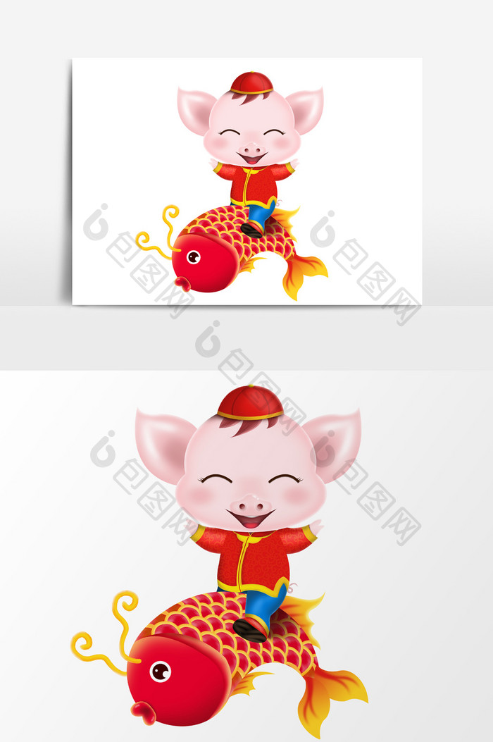 猪年大吉卡通猪新年春节节日动漫素材