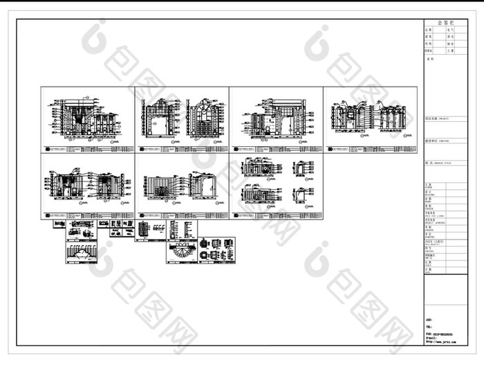 大堂空间立面CAD施工图纸