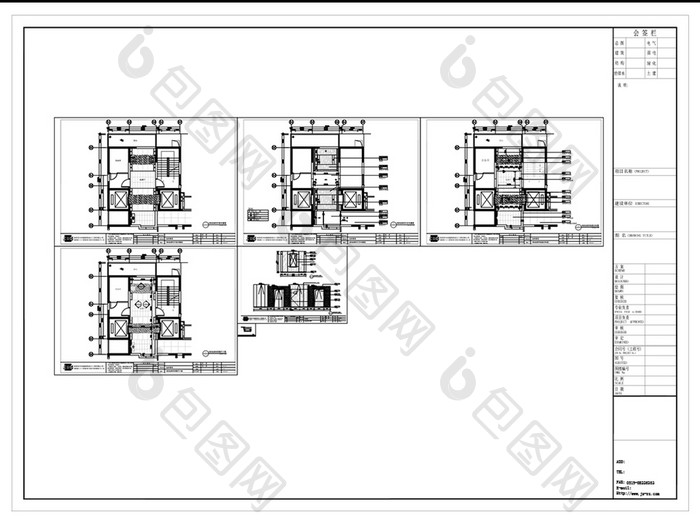 酒店电梯厅空间设计CAD施工图纸