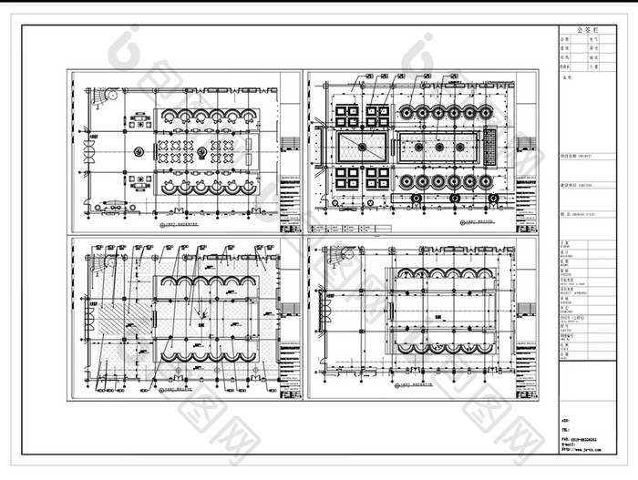 大堂前厅空间设计CAD施工图纸