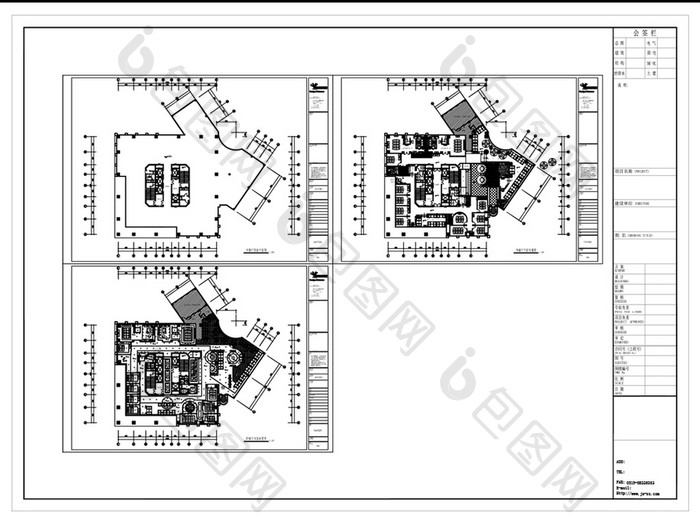 西餐厅空间设计CAD施工图纸