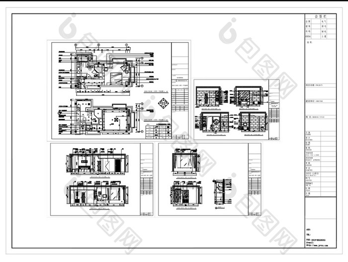 商务大床房空间设计CAD施工图