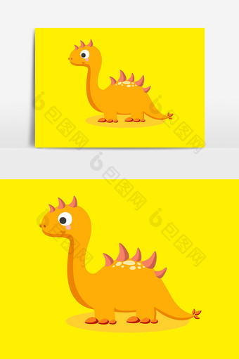 黄色恐龙设计元素图片