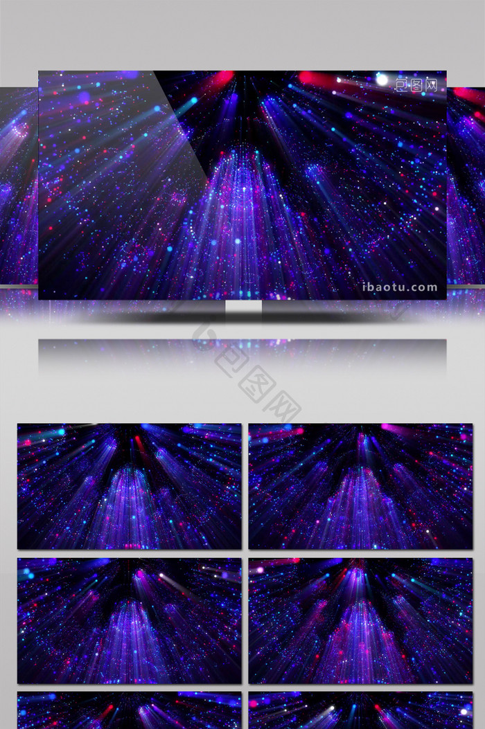 旋转粒子射线LED舞台背景VJ视频素材