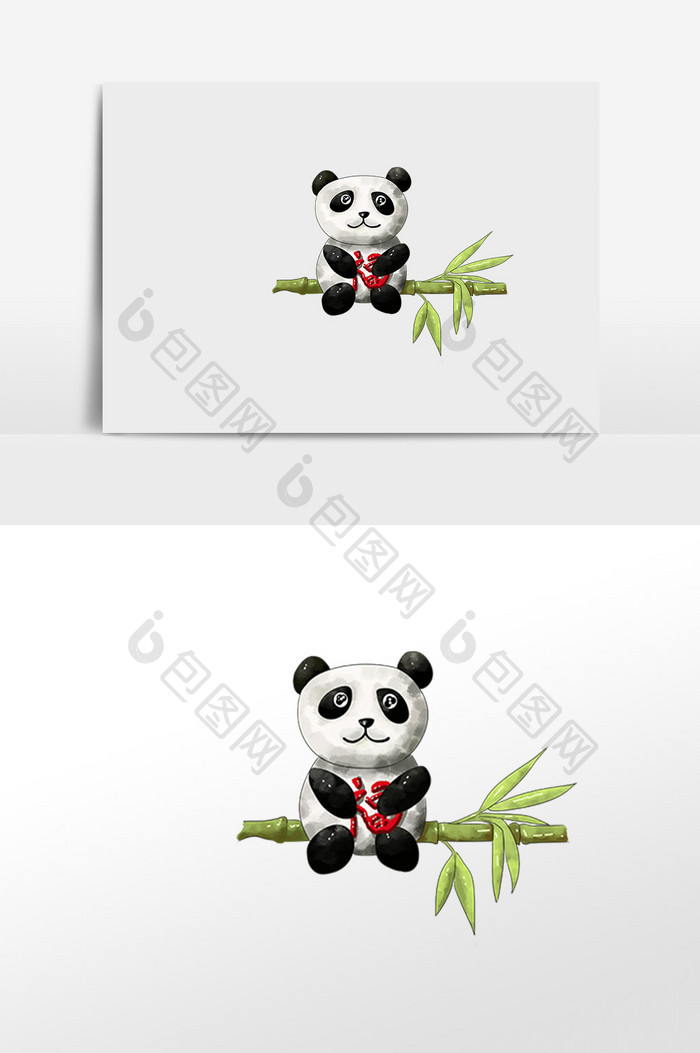 国宝熊猫插画素材