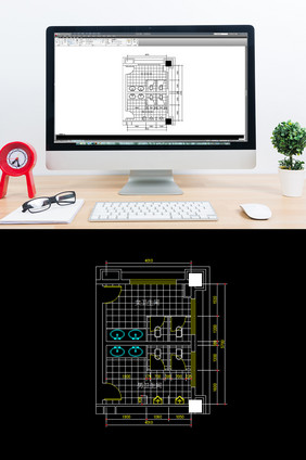 酒店公用卫生间平面布局图CAD图