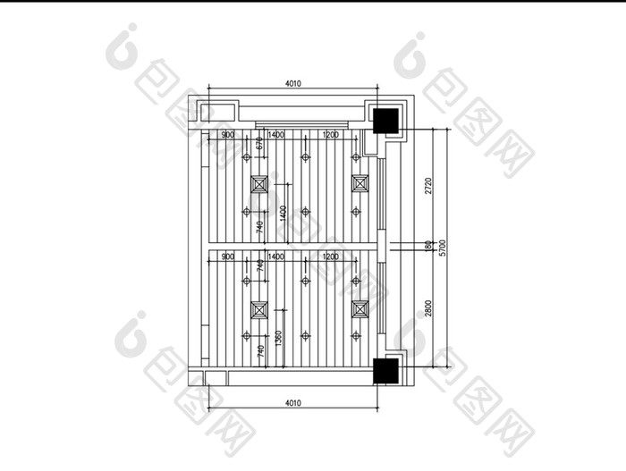 酒店公用卫生间吊顶图CAD图纸