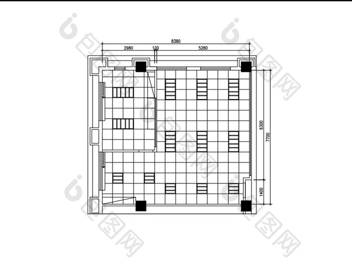 酒店经理办公室吊顶CAD图纸