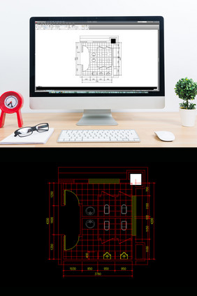 酒店卫生间平面布局图CAD图纸
