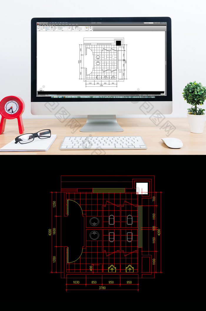 酒店卫生间平面布局图CAD图纸