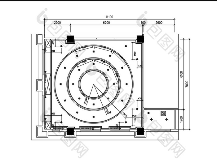 总经理办公室吊顶图CAD图纸