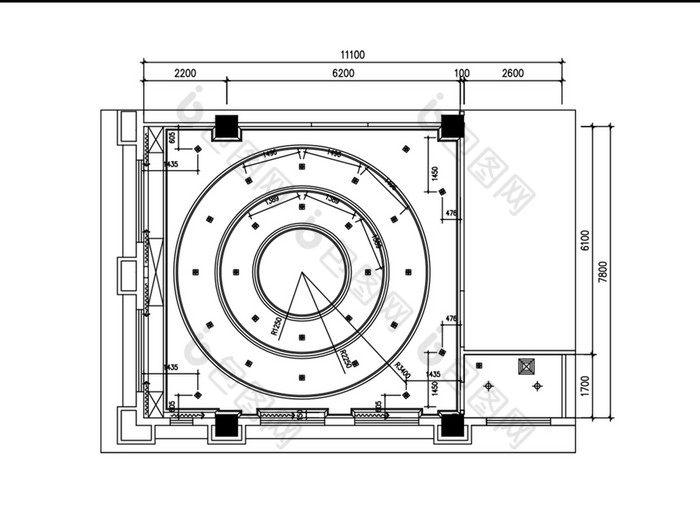 总经理办公室吊顶图cad图纸