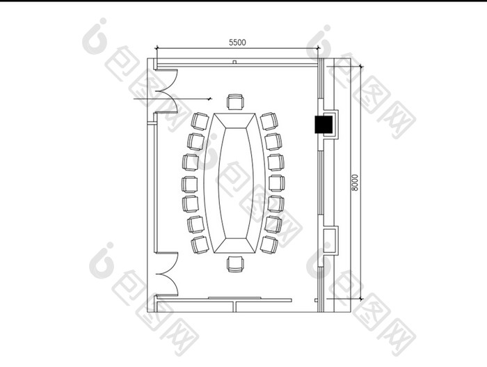 酒店会议室平面布局图CAD图纸
