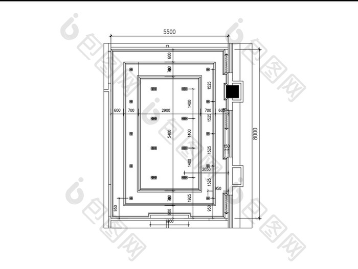 酒店会议室吊顶图CAD图纸