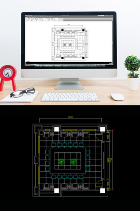 写字楼会议室平面布局图CAD图纸