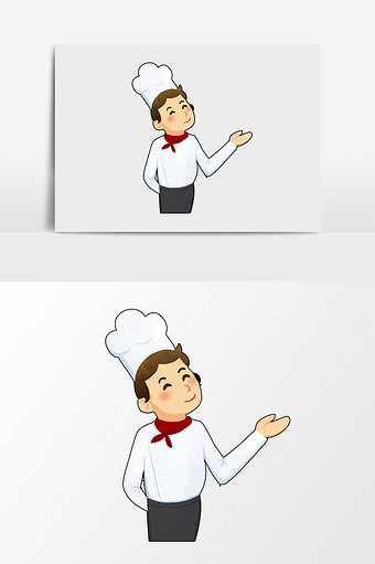西餐卡通厨师素材图片