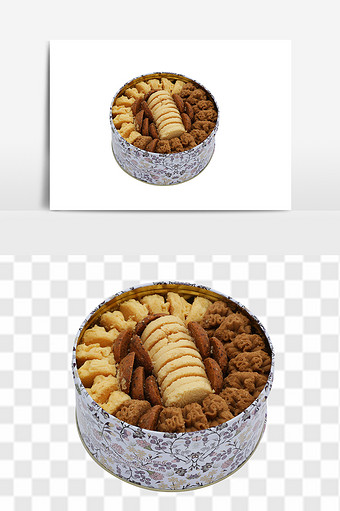 牛油咖啡饼干礼盒元素图片
