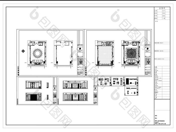 餐饮包厢CAD施工图纸
