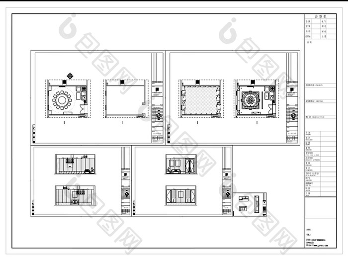 餐饮包厢设计CAD施工图