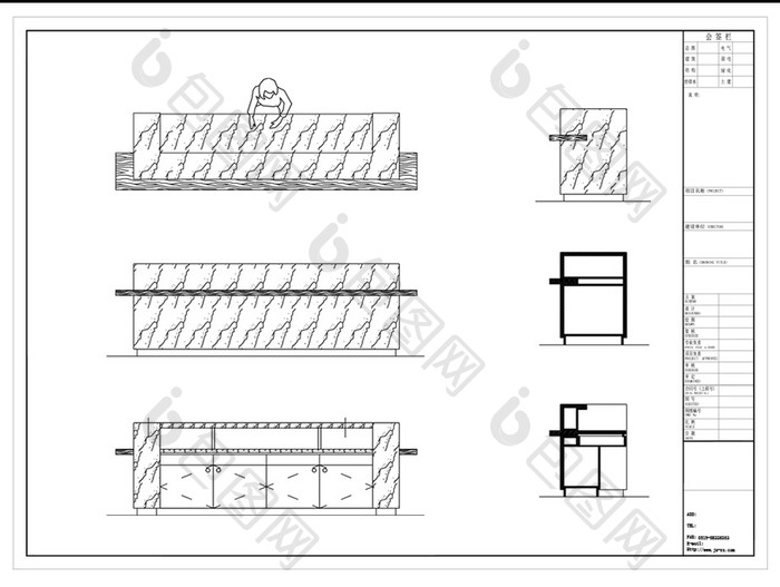 餐饮空间接待前台CAD施工图