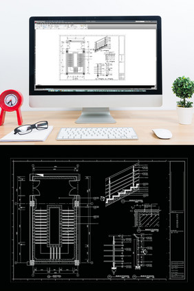 楼梯间空间设计CAD施工图纸