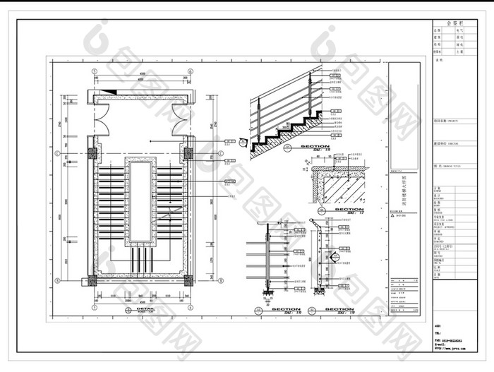 楼梯间空间设计CAD施工图纸