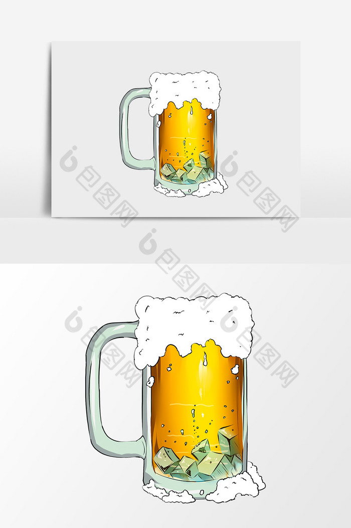 扁平风格插画元素啤酒素材啤酒元素图片