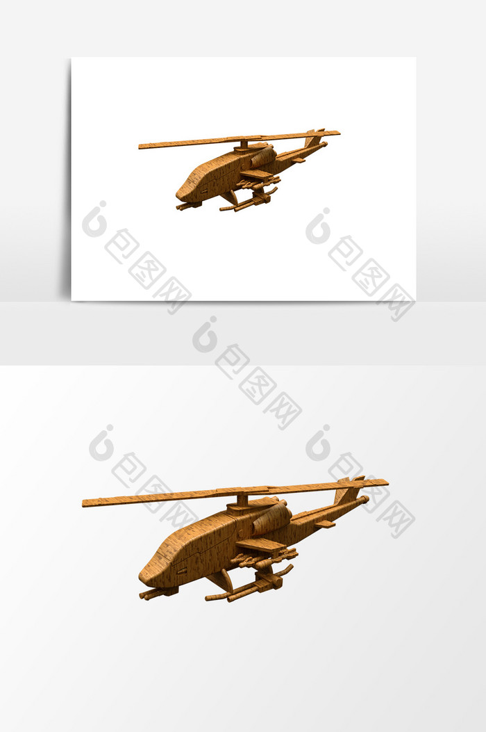 3D卡通直升机设计元素